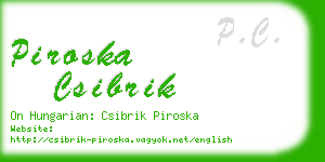 piroska csibrik business card